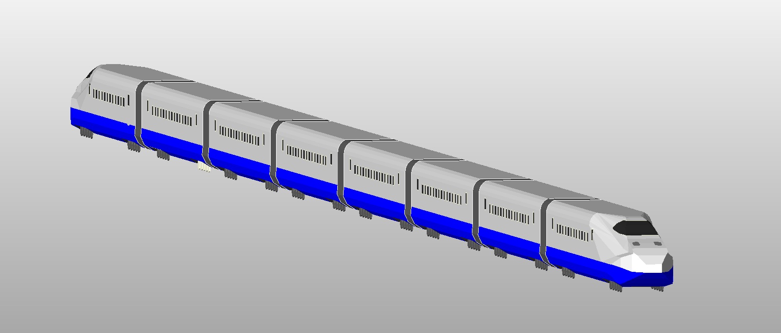 Bullet train with detailed cars 1 Bullet train
