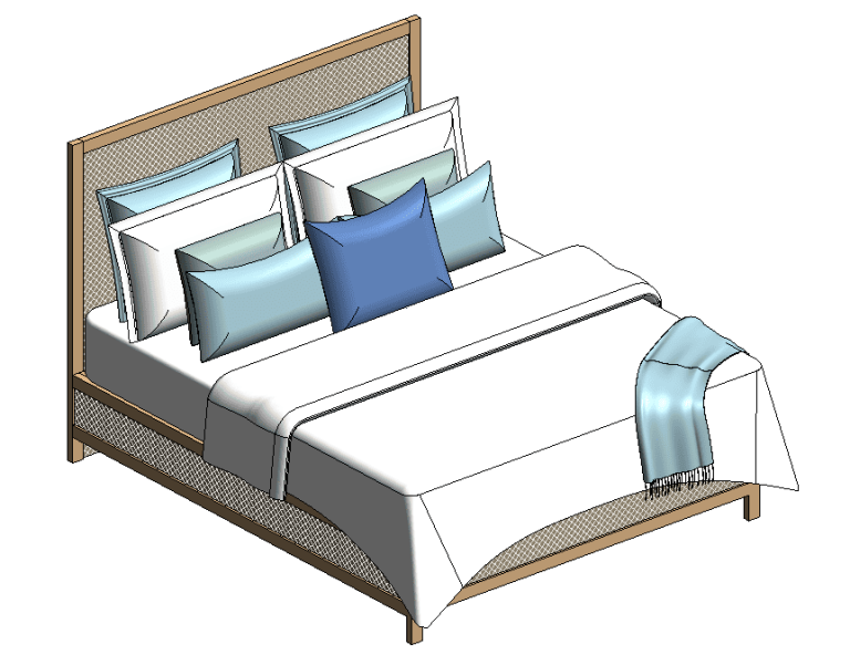 Modern Bed with Decorative Pillows