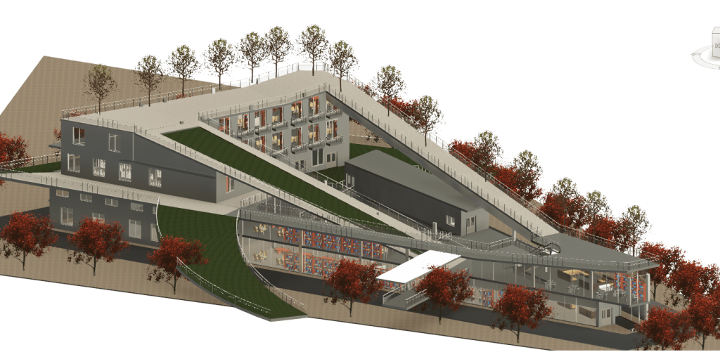 Modern Multi-Level Library In Revit | Free Download! (67.82 MB ...