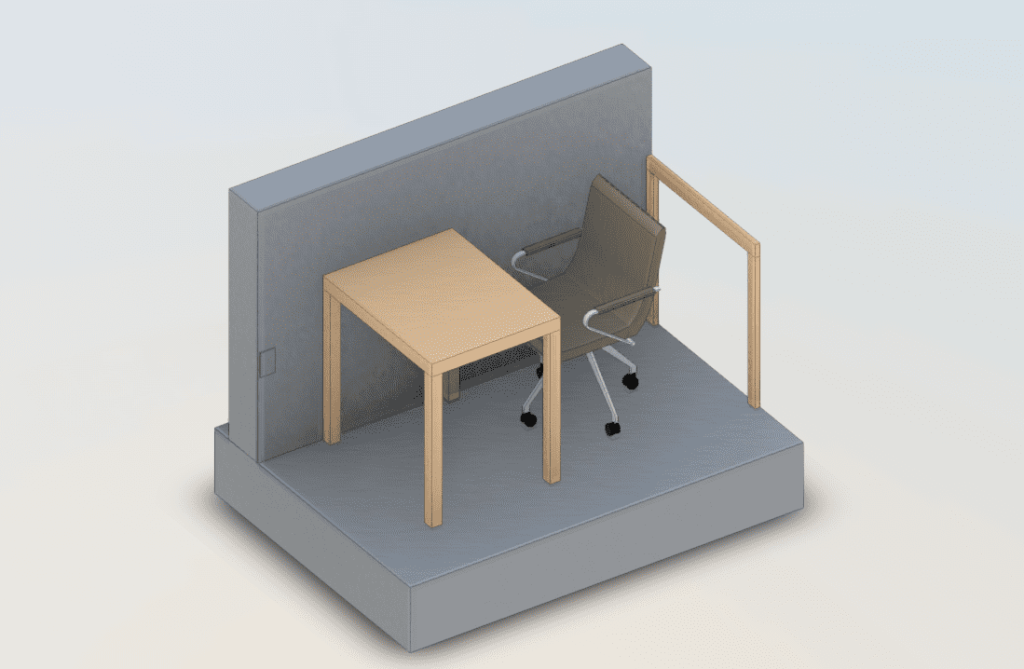 Office Cubicle With Desk And Chair In Revit | Free Download! (67.89 MB ...