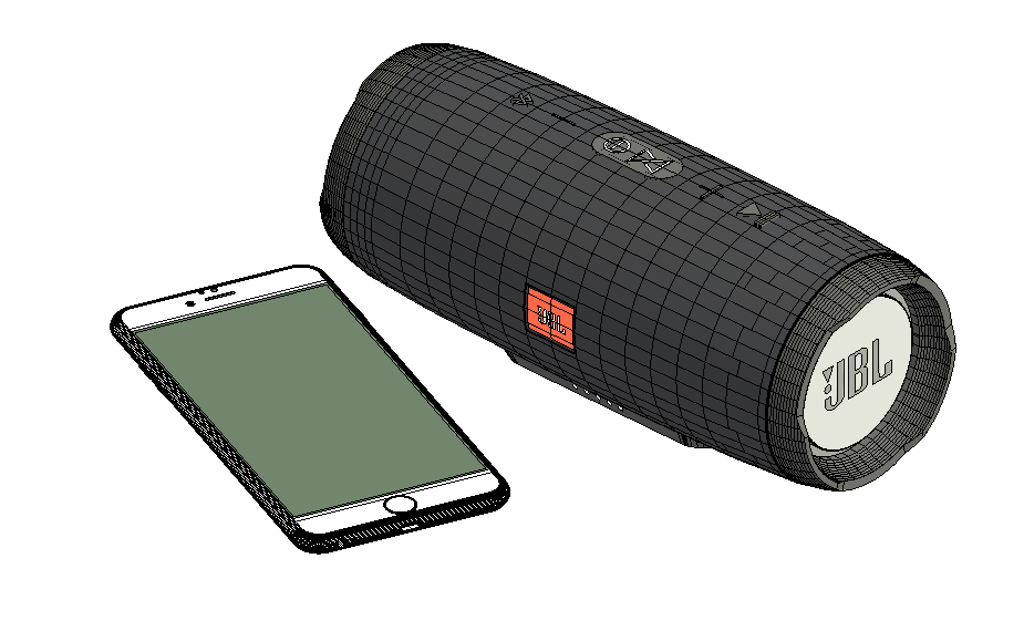 Portable JBL Speaker with Smartphone