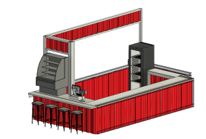 Modern Bar Counter with Seating