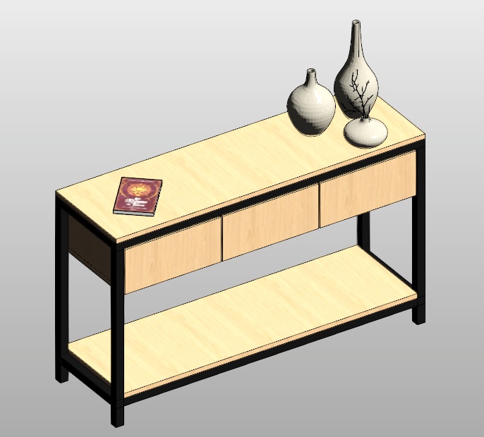 Console table with 3 drawers modern
