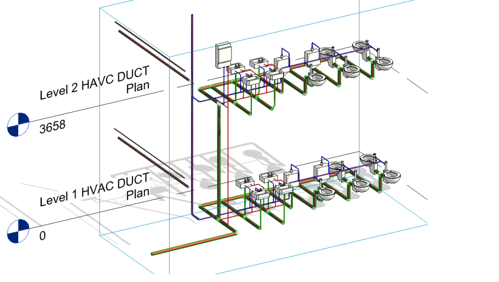Multi-Level HVAC Duct System Layout In Revit | Free Download! (19.47 MB ...