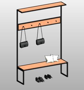 entryway hall tree with bench and hooks