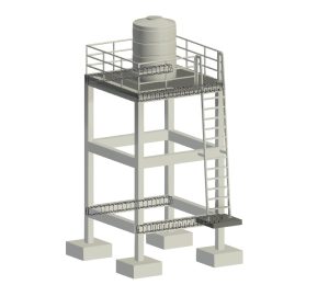 Water Tank Structure with Access Ladder