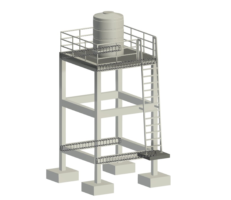 Water Tank Structure with Access Ladder