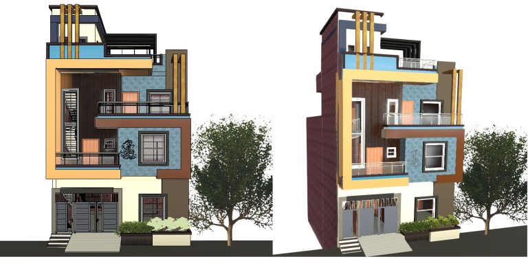 Contemporary Three-Story Residential House Design