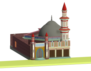 Majestic Mosque with Grand Dome and Minarets