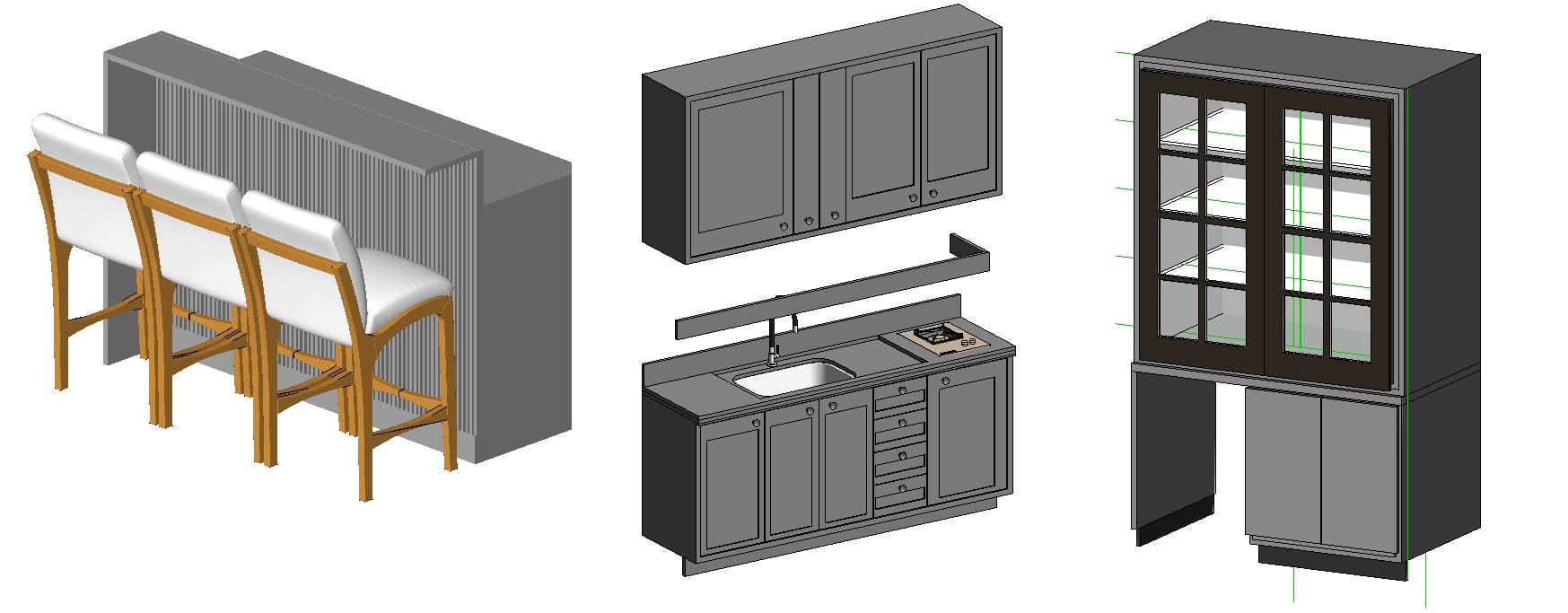 Modern Gourmet Area with Sink and Cooktop