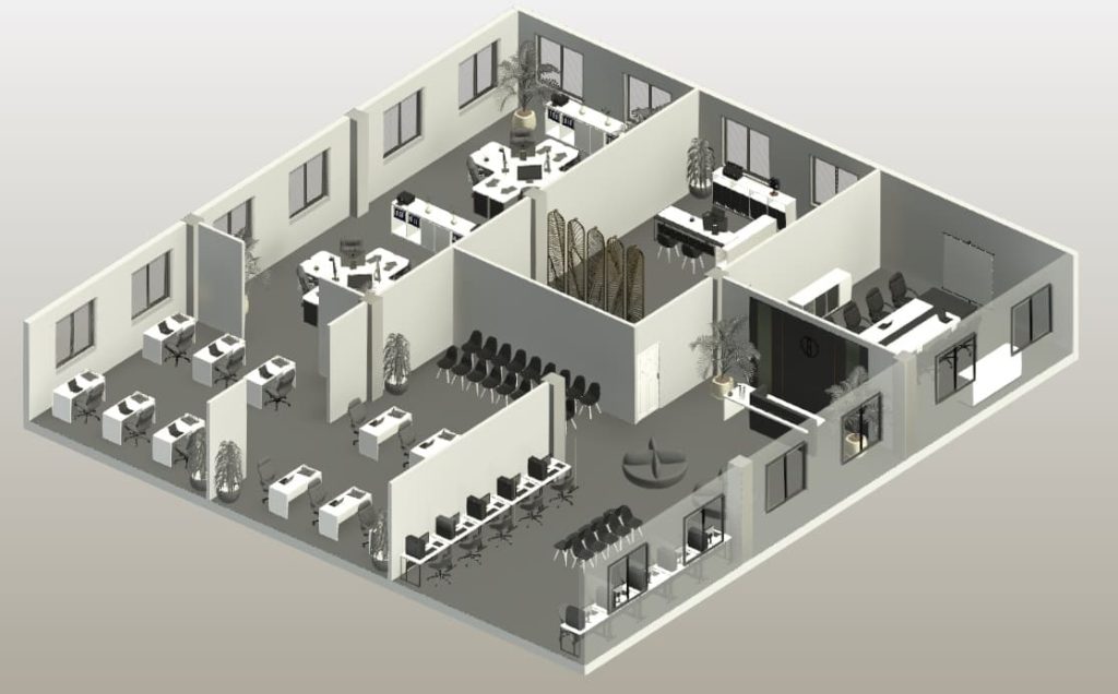 Modular Office Layout Template In Revit | Free Download! (200.90 MB ...