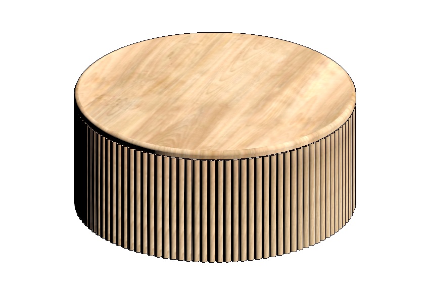 Circular Ribbed Coffee Table