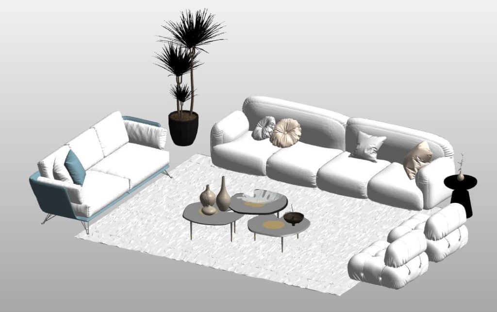 Revit Families & BIM Objects Of Living Room Decoration ¡Free Download!