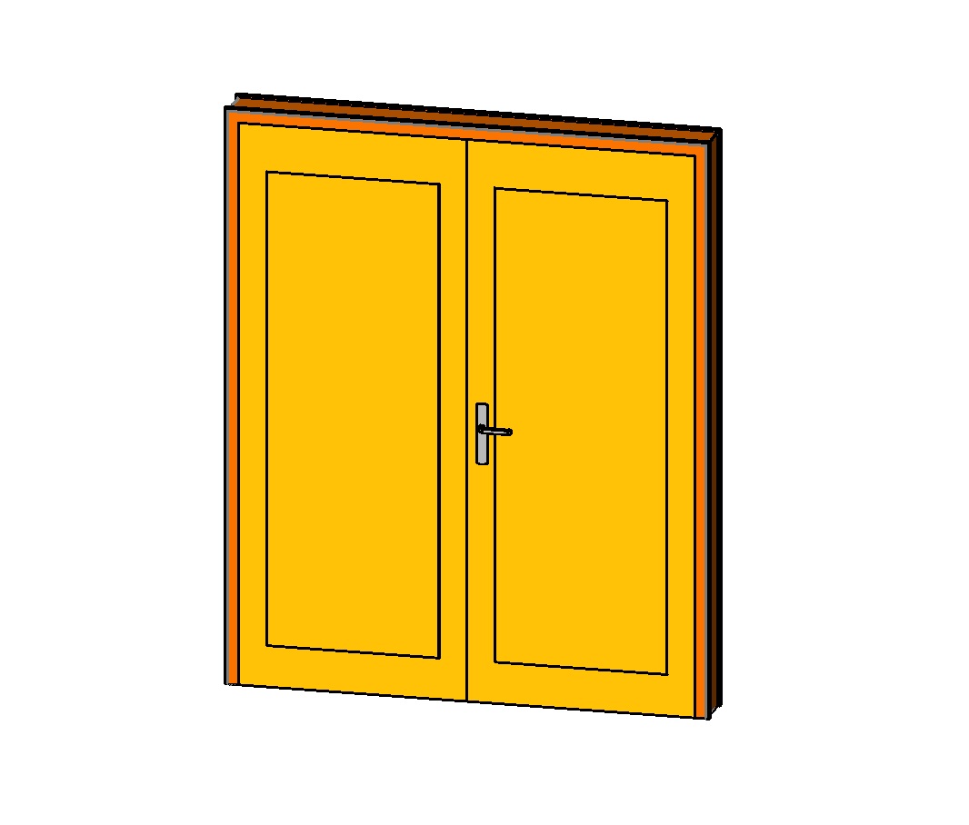 Double door with modern recessed panels 1 Double door with modern recessed panels
