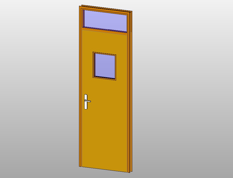 door with glazed transom
