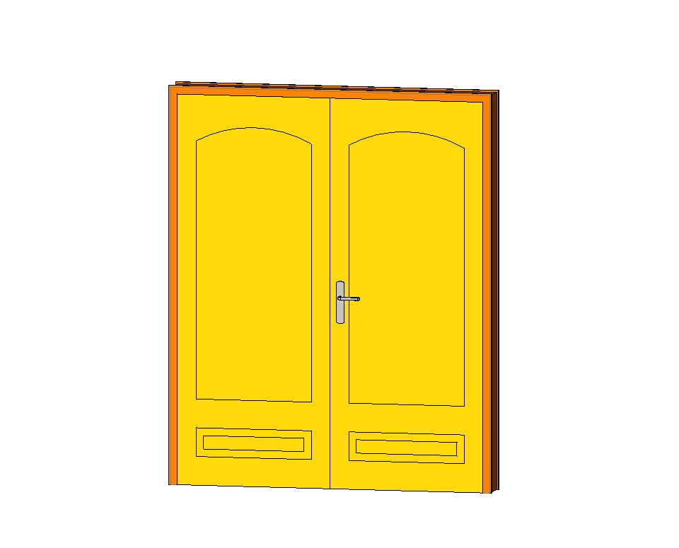 Double door with arched raised panels 1 Double door with arched raised panels