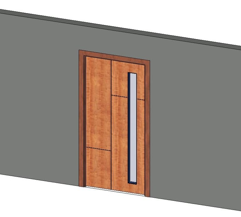 Flush Wood Door with Full-Height Glass Lite