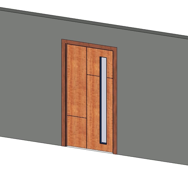 Flush Wood Door with Full-Height Glass Lite