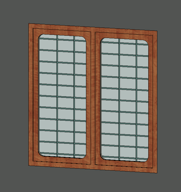 Kerala-Style Double Wooden Window Parametric