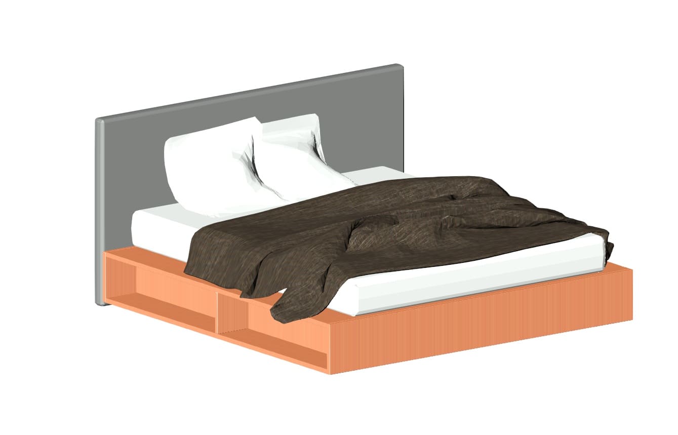 Madrid bed with modern headboard