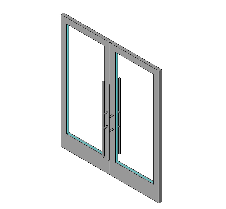 Double Glass Door with Full-Length Pull Handles