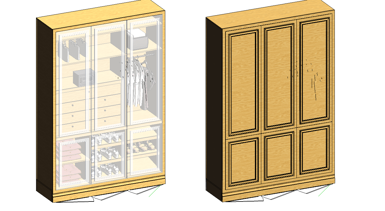 Modern Glass Door Wardrobe