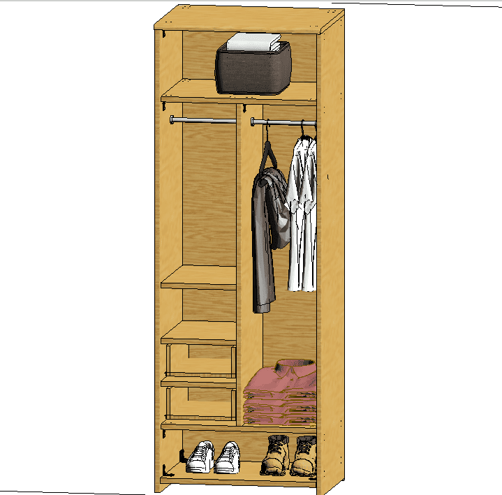 Modern Wooden Wardrobe Unit