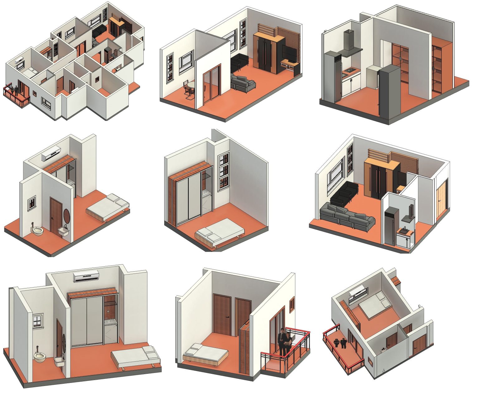 Project Rvt 3BHK Apartment Interior Design In Revit | Free Download! (26.55 MB ...