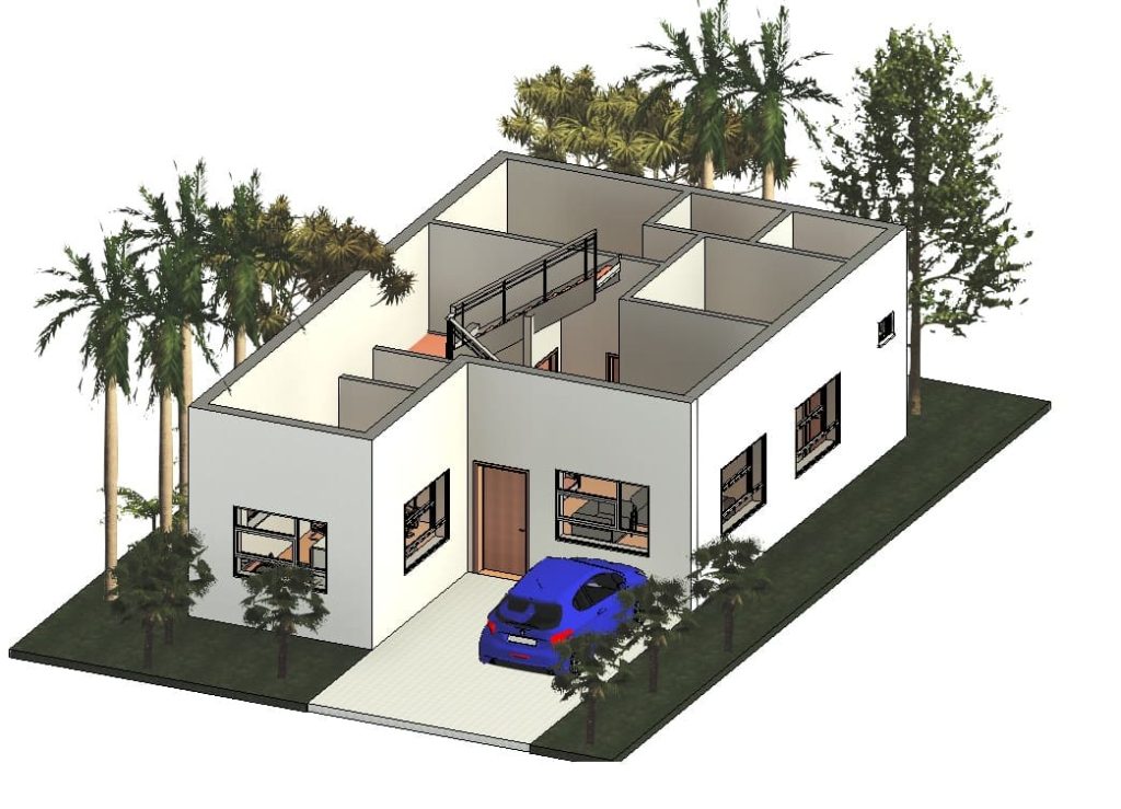 Revit House Example Single Floor 2BHK House In Revit | Free Download! (24.27 MB) | Library ...