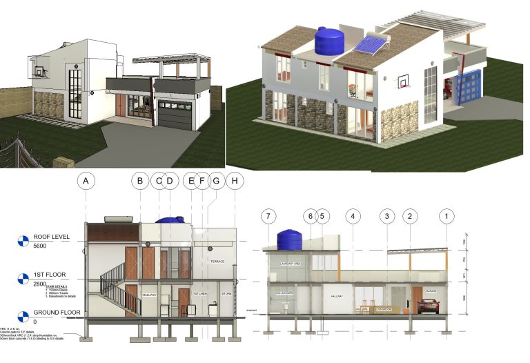 Row House Rvt File 4-Bedroom Residential Building In Revit | Free Download! (65.18 MB ...