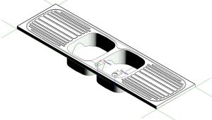 Double-Bowl Kitchen Sink 1800 x 535 mm 22 Double-Bowl Kitchen Sink