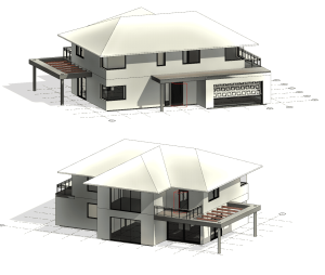 Contemporary Two-Story House with Hip Roof, Garage and Pergola 24 Contemporary Two-Story House with Hip Roof