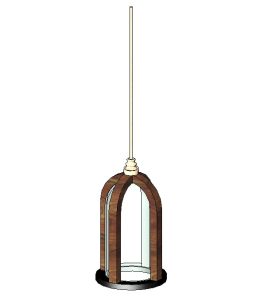 Hanging Wooden & Glass Pendant 18 Hanging Wooden & Glass Pendant