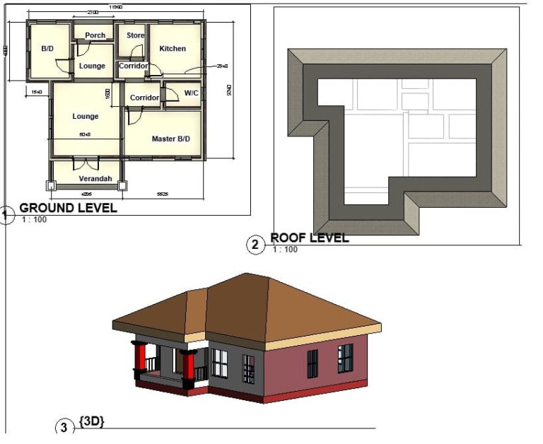 Row House Rvt File Compact 1-Story Bungalow House In Revit | Free Download! (7.67 MB ...