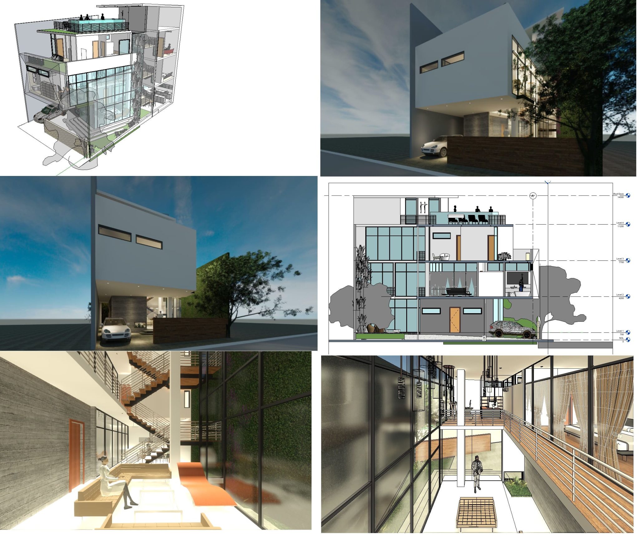 Project Rvt Schematic Design Of Urban Residence With Vertical Gardens In Revit ...