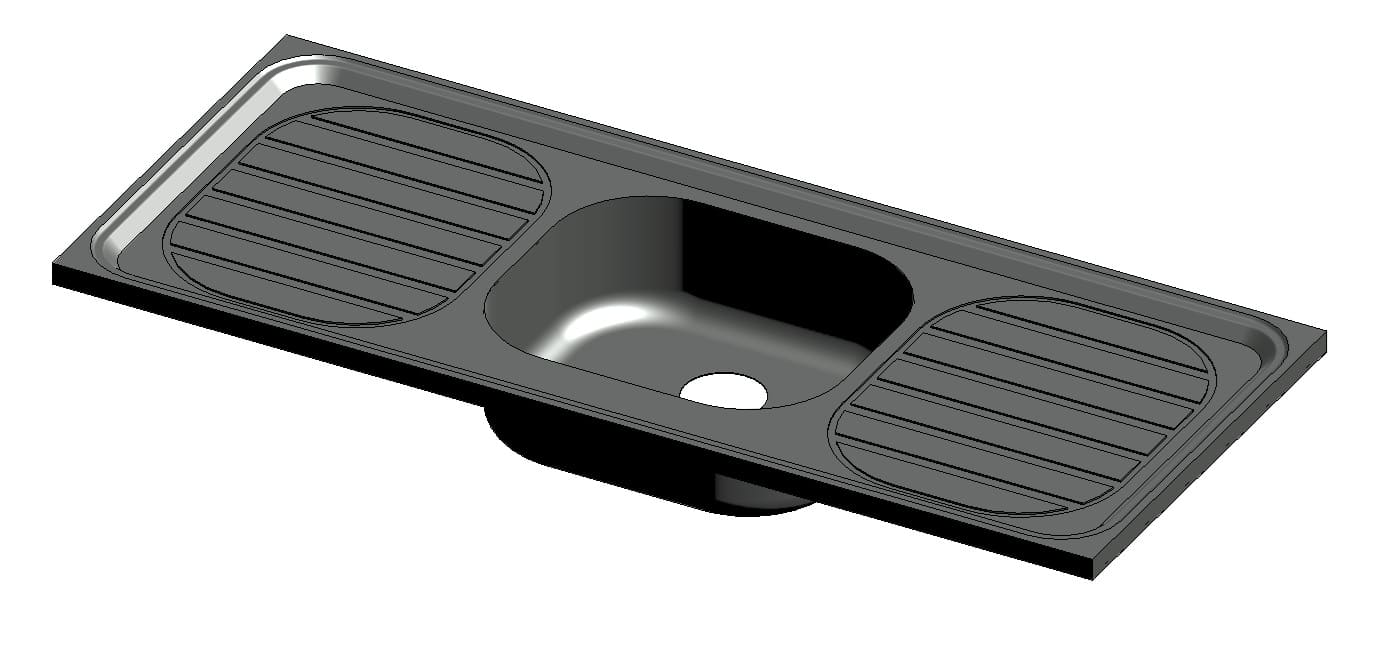 Stainless Steel Drop‑In Sink 120x50 cm 1 Stainless Steel Drop‑In Sink