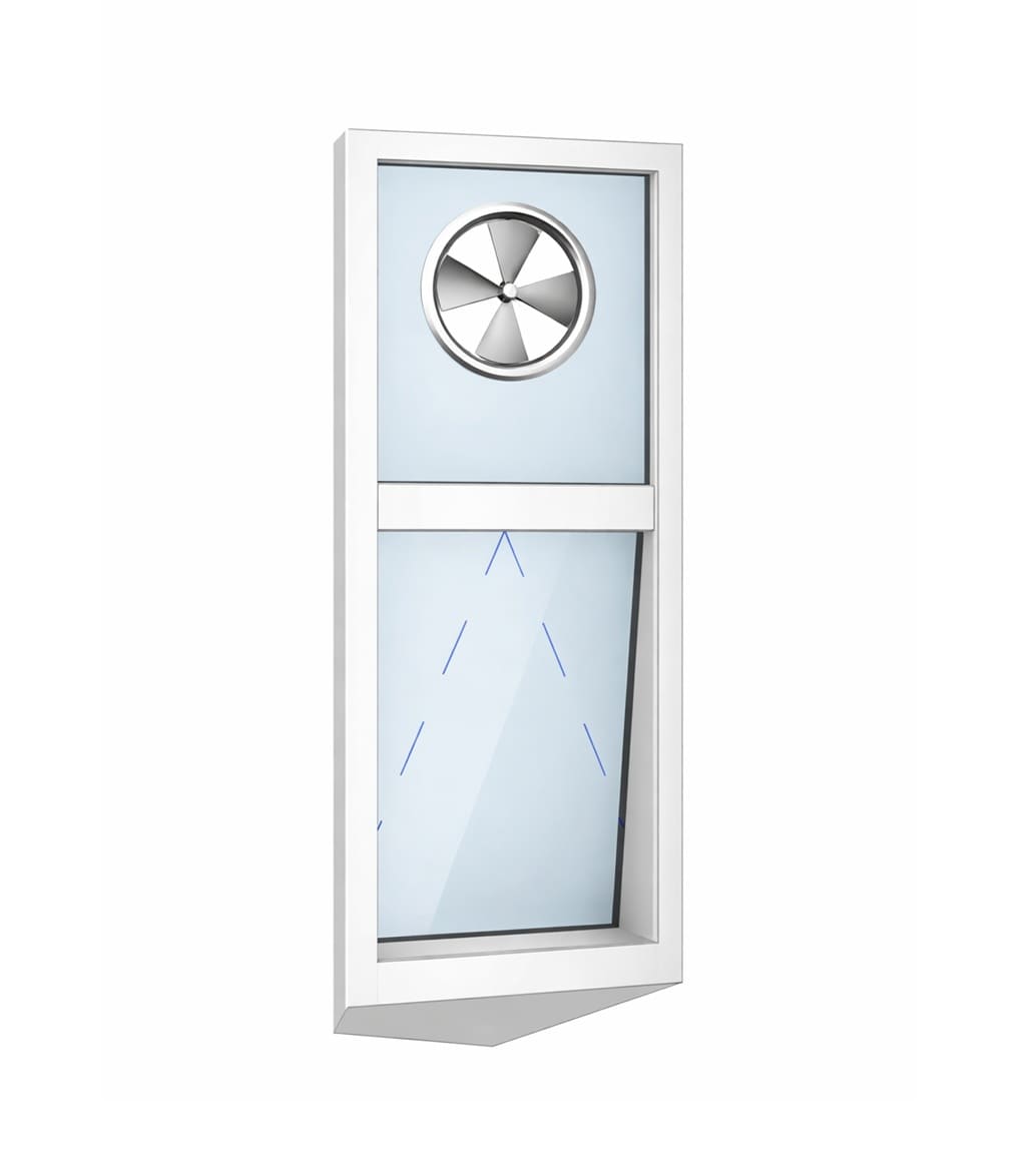 Bathroom Window with Integrated Vent Fan