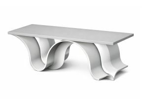 Sculptural coffee table with curved base