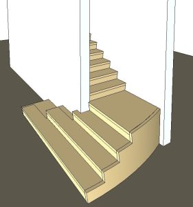 L‑Shaped Stair with Wide Starter Steps