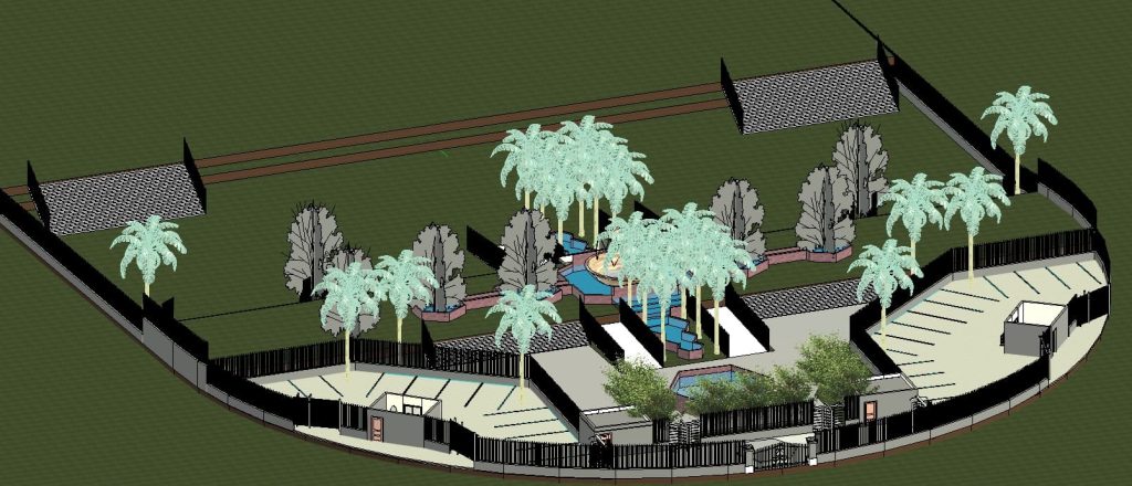 Urban Park With Fountain And Parking In Revit | Free Download! (46.53 ...