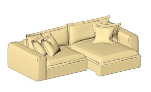 Sectional Sofa with Chaise and Cushions