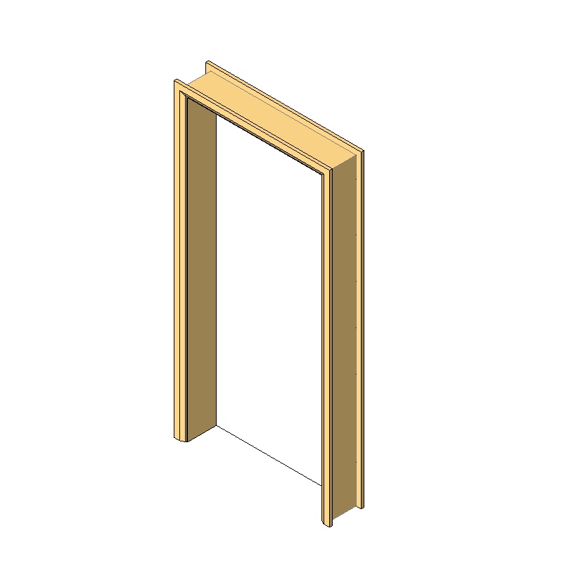 Door frame with simple wooden casing 1 Door frame with simple wooden casing