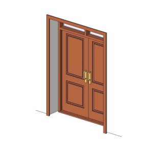 Double door with elegant transom window