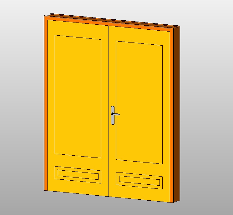 Double door with modern solid panels 1 Double door with modern solid panels