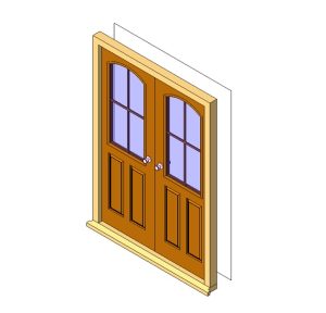 Exterior double door with arched glass