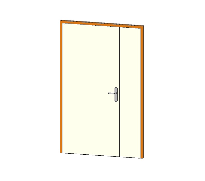 Flush double door with modern frame 1 Flush double door with modern frame