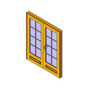 French double door with 16 detailed panes
