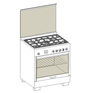 Gas range with modern oven controls