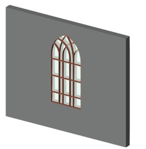 Gothic arched window with tracery