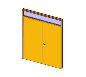 Interior double door with high transom